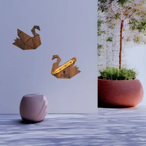broche cisne oro